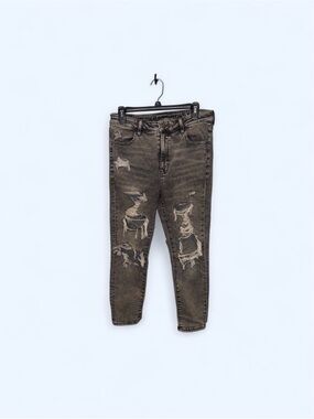 American Eagle Outfitters Womens Ripped Skinny Jeans in Charcoal